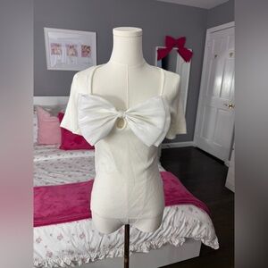 Elegant White Bow Top